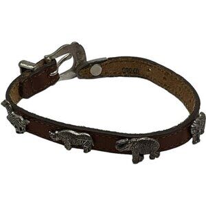 Leather Wrap Bracelet with Zoo Jungle Slider Charms